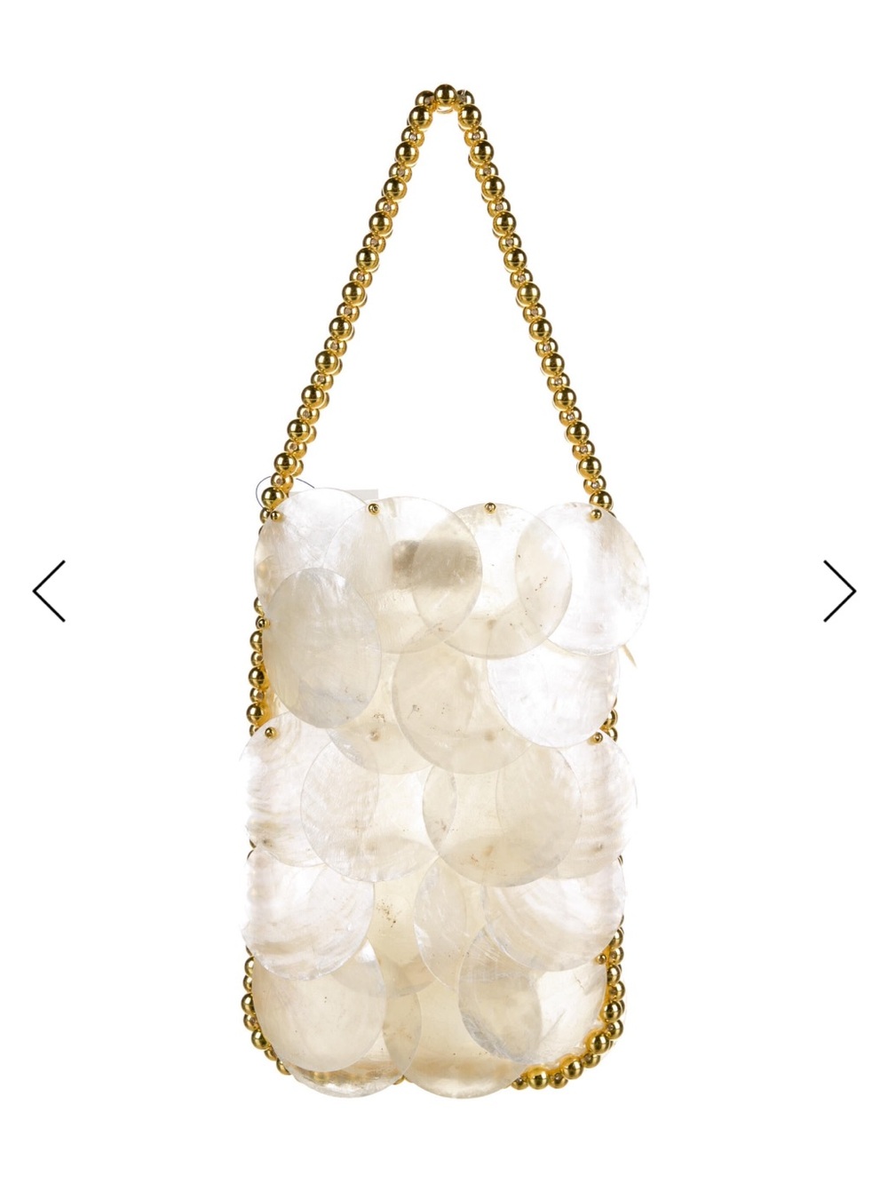 Vanina Beirut Noisette Beaded Shell Bag in ivory